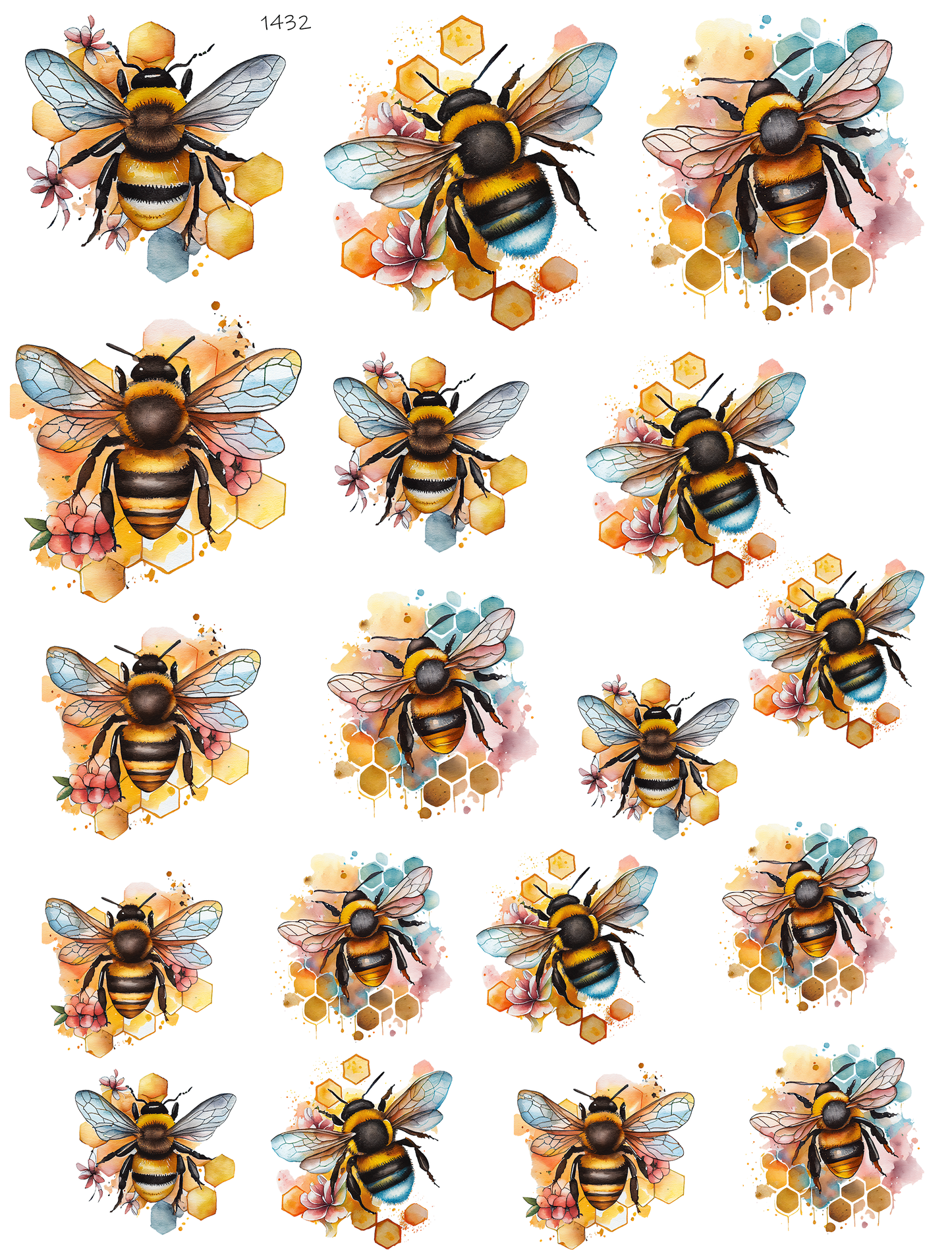 Watercolor Bees