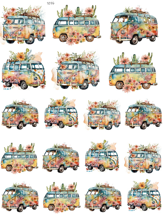 Hippy Bus Watercolor