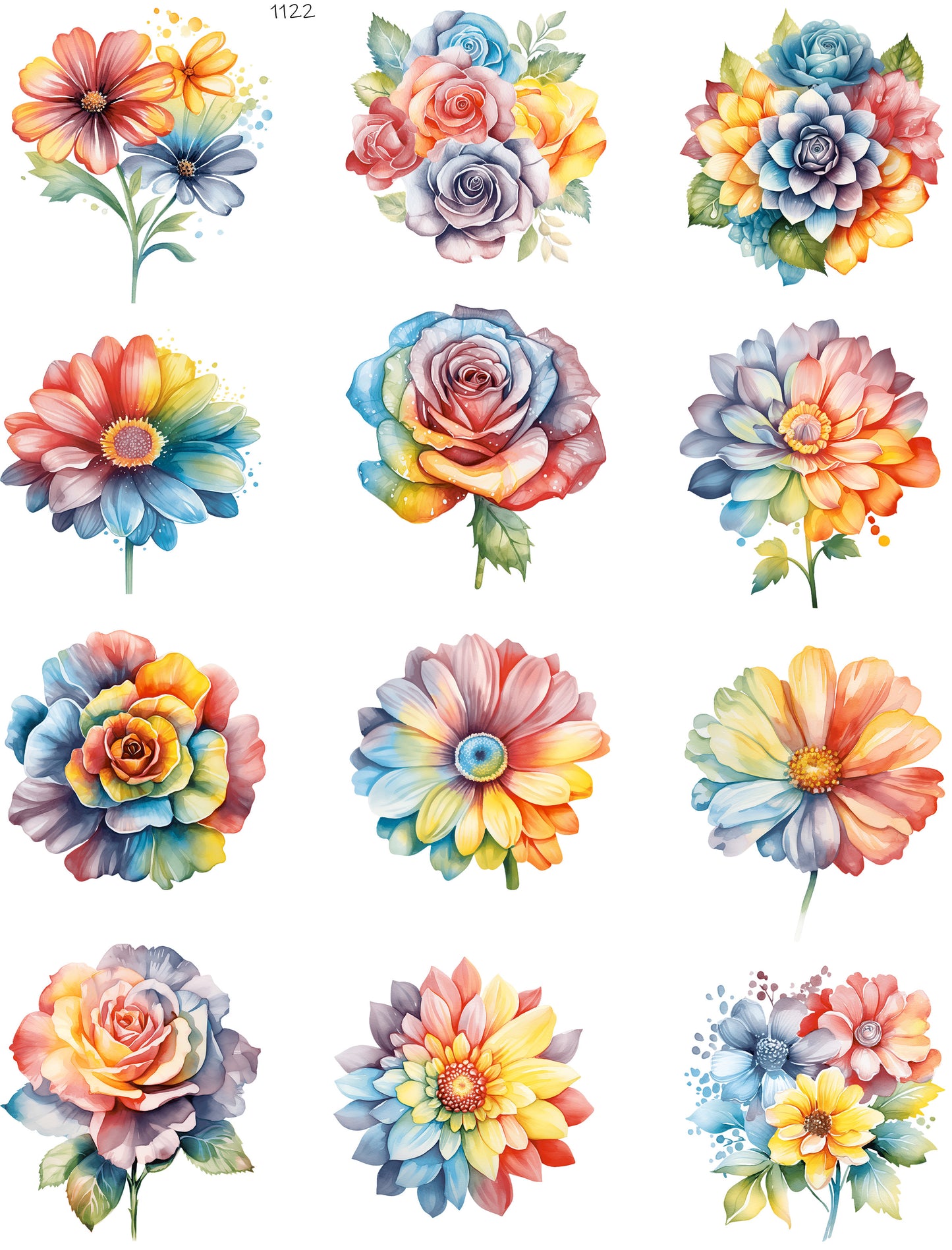 Rainbow Flowers And Bouquet