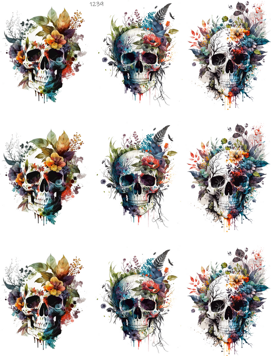 Watercolor Skulls