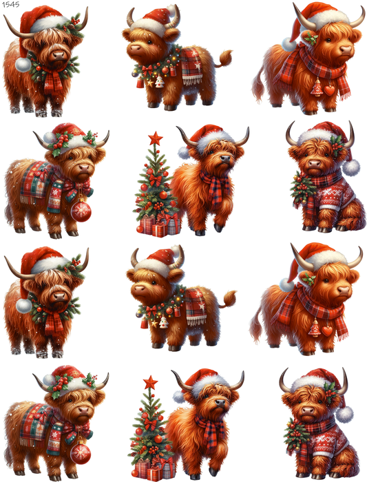 Christmas Highland Cow