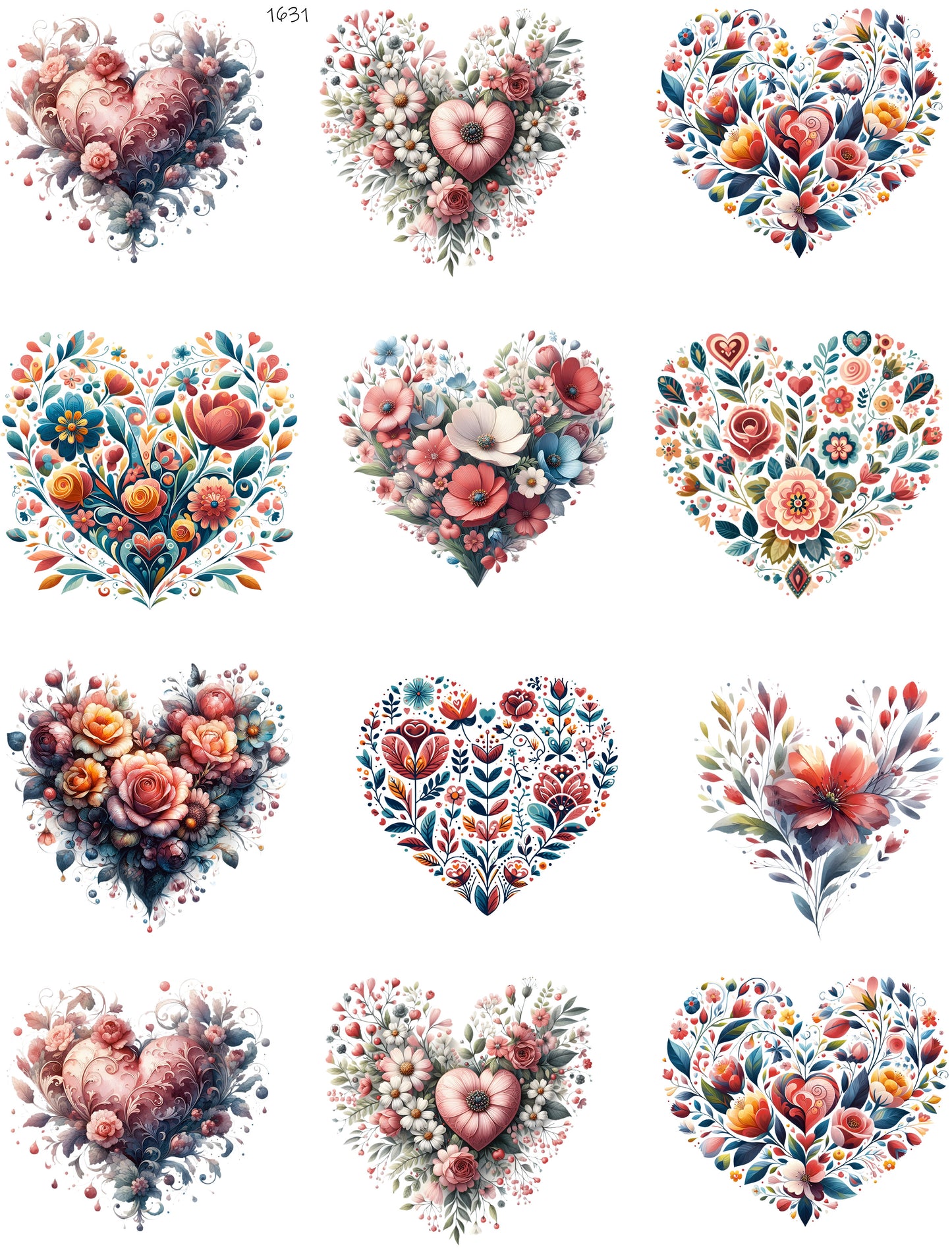 Floral Hearts For My Love